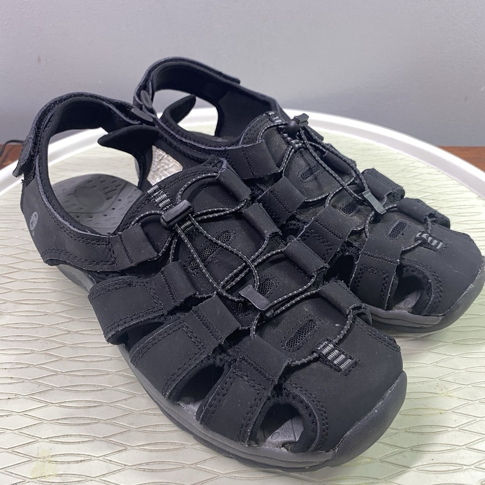 Coleman Chandler Men's Leather Hiking/ Outdoor Sandals Shoes- Black Sz. 9M